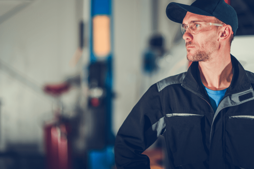 Un technicien spécialisé dans les métiers de l'auto bénéficiaire d'une formation ADAS pour apprendre à recalibrer des caméras pare-brise